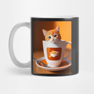 Adorable Orange Cat Illustration- Modern Digital Art Mug